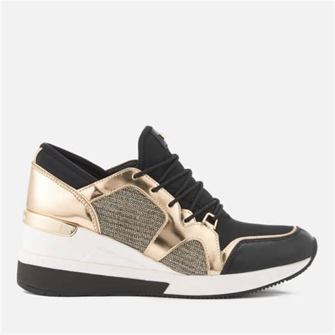 michael kors scout sneakers black pale gold|michael kors black slip on.